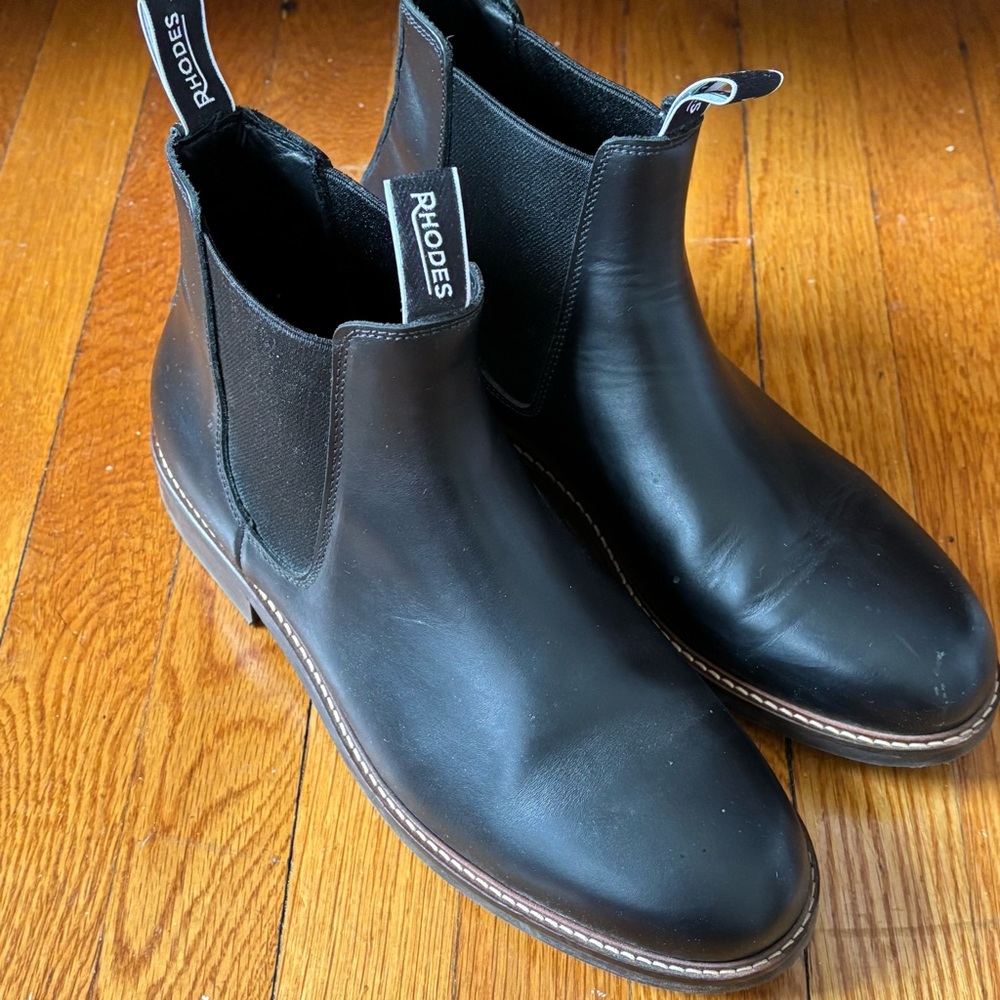 Rhodes Black Leather Chelsea Boots for Men - Picture 2 of 7